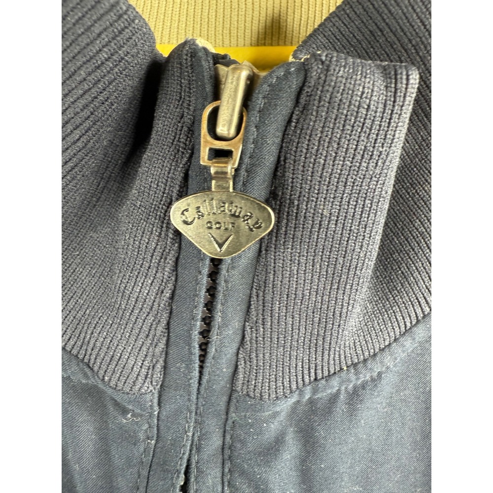 Callaway Golf Mens Quarter Zip Windbreaker Navy Blue Yellow Pullover Jacket - Picture 4 of 5